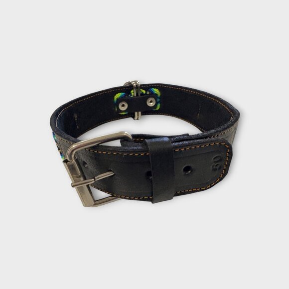 Artisanal dog collar, Leather and Macrame, Mexico - Picture 3 of 4
